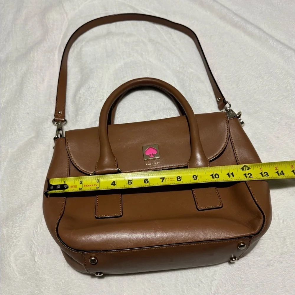 Kate Spade Tan Satchel with Pink Strap